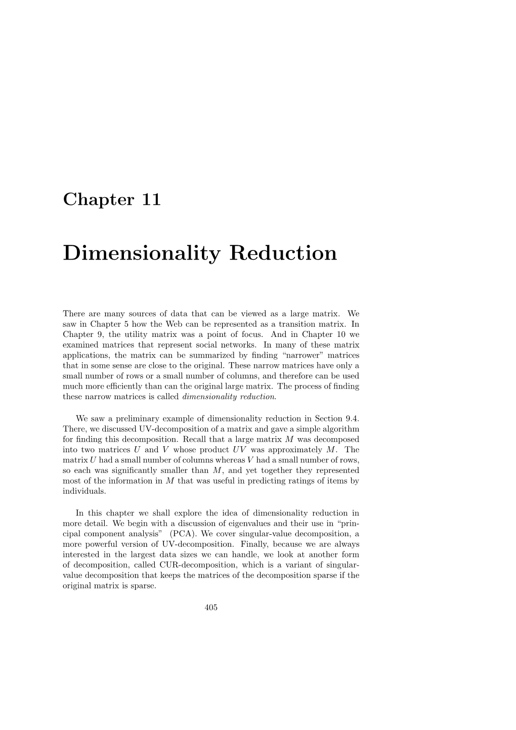 Dimensionality Reduction