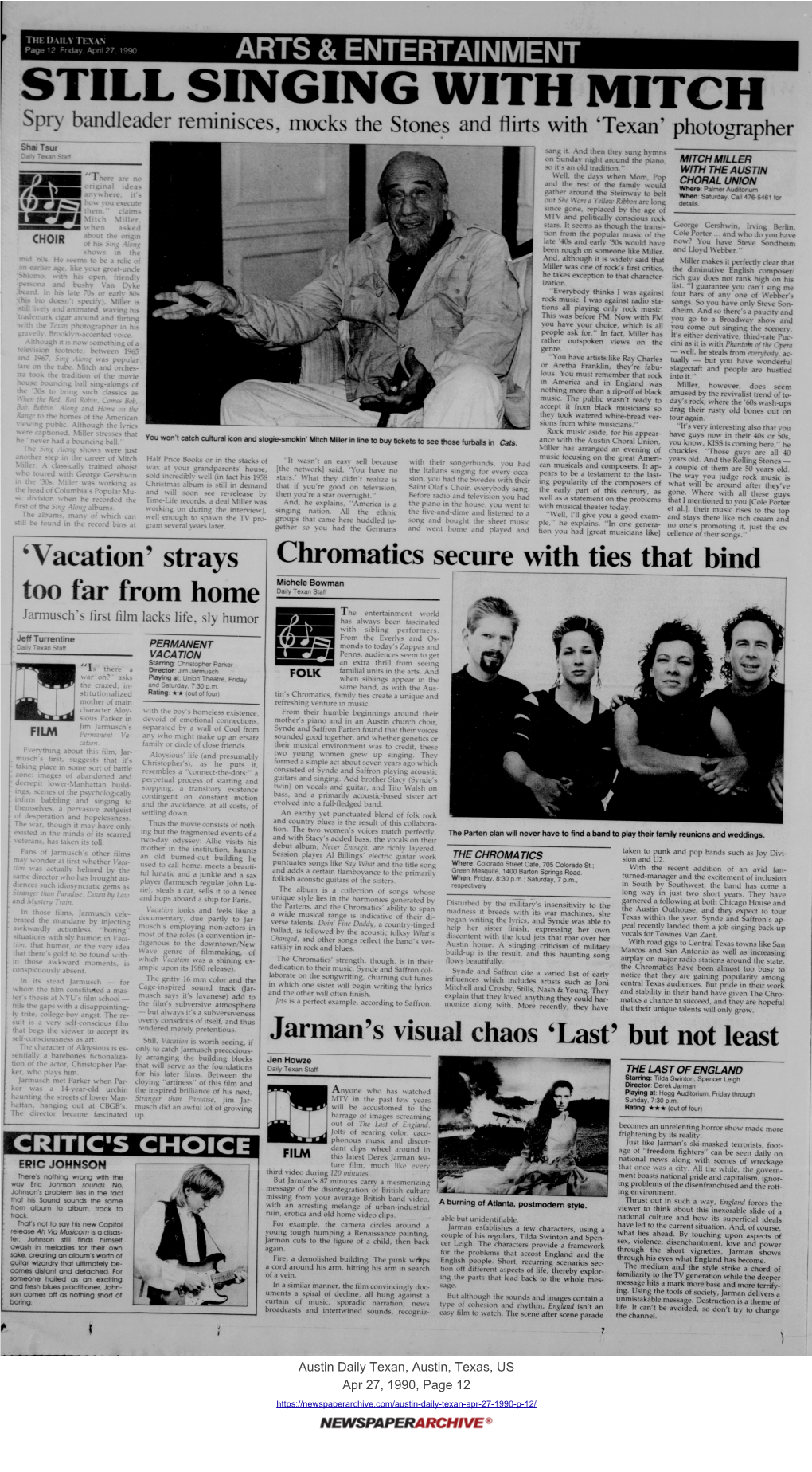 1990-04-27 Article About the Chromatics Singing For