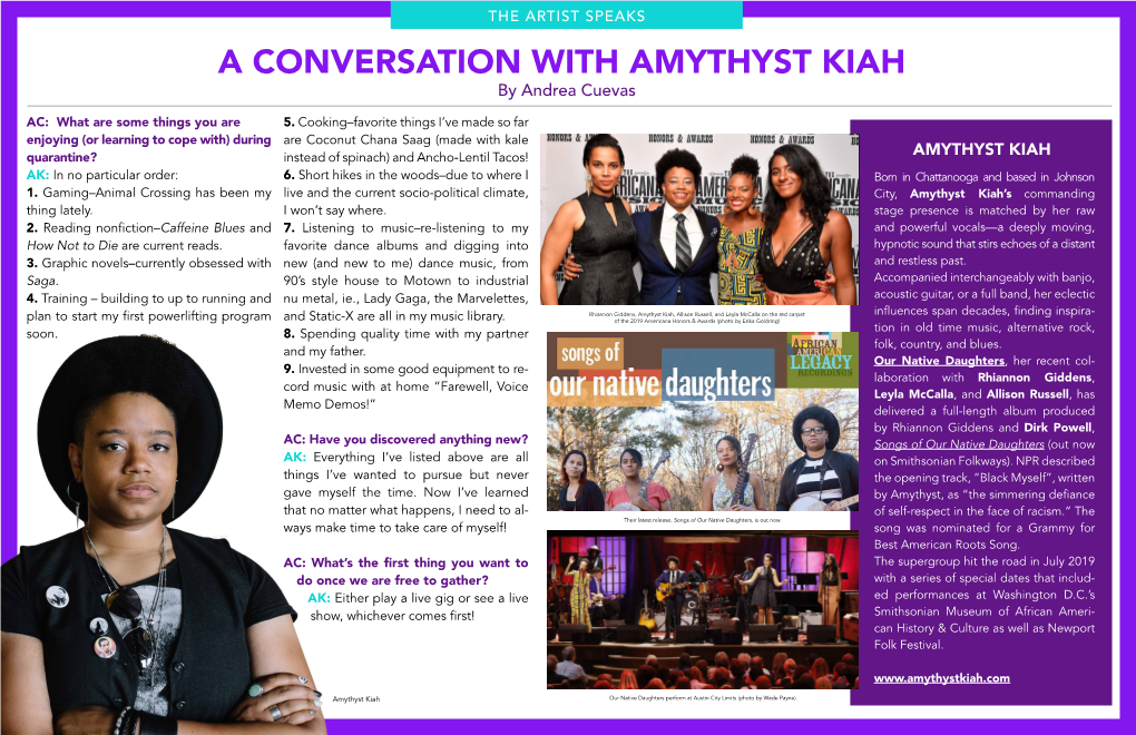 A CONVERSATION with AMYTHYST KIAH by Andrea Cuevas