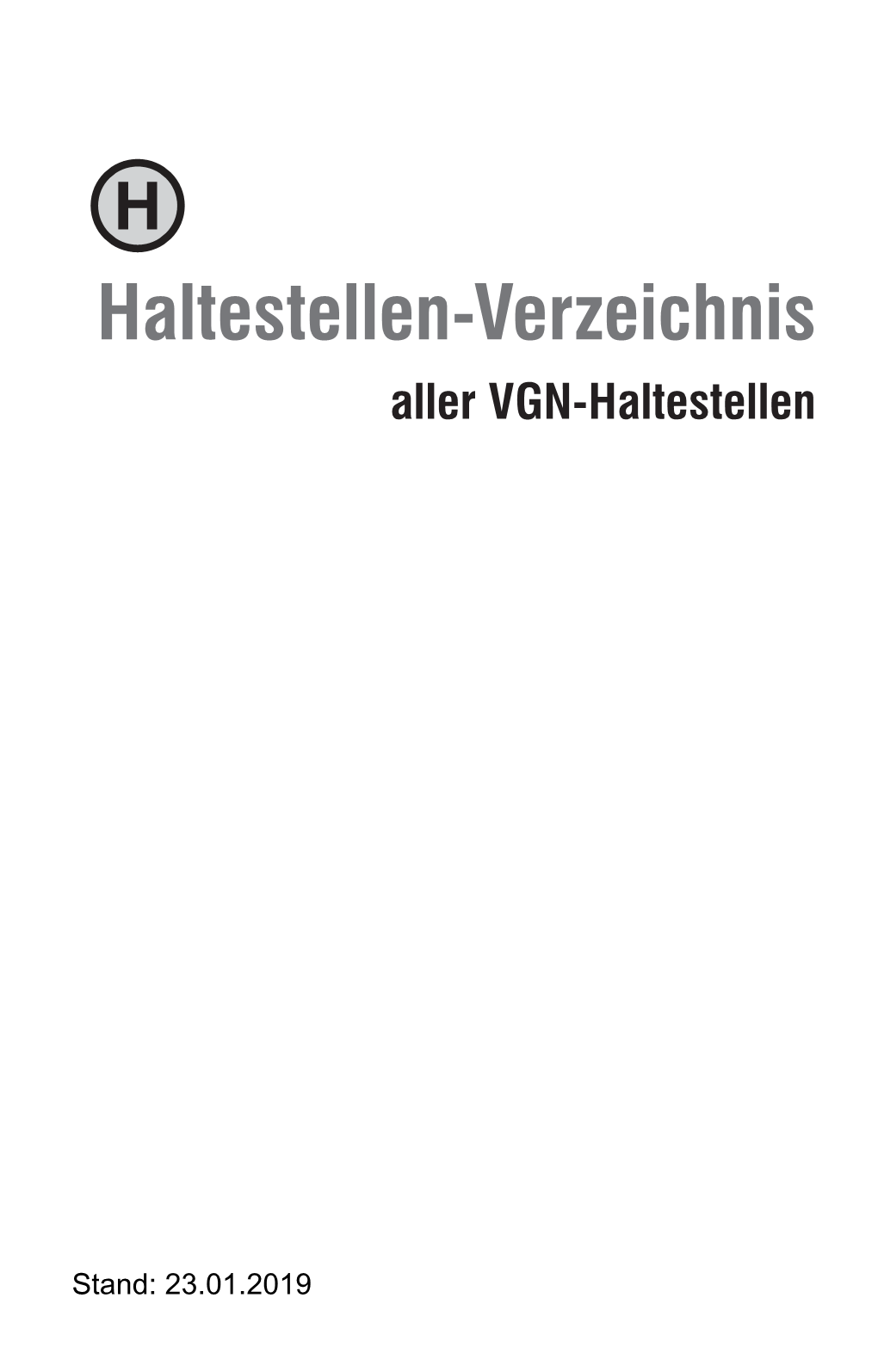 Haltestellen-Verzeichnis Aller VGN-Haltestellen 25001