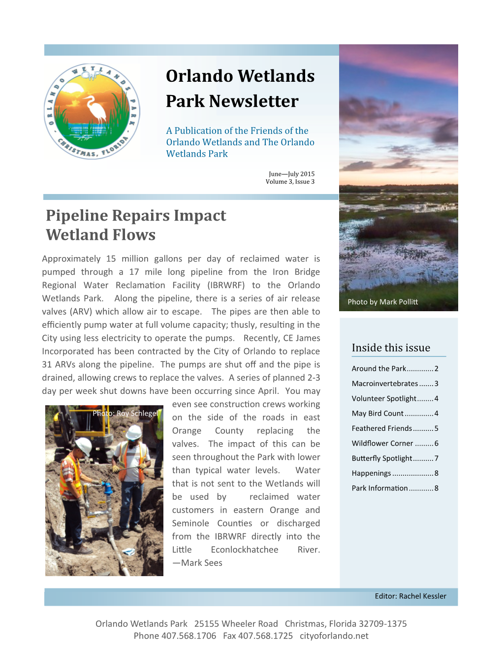 Orlando Wetlands Park Newsletter