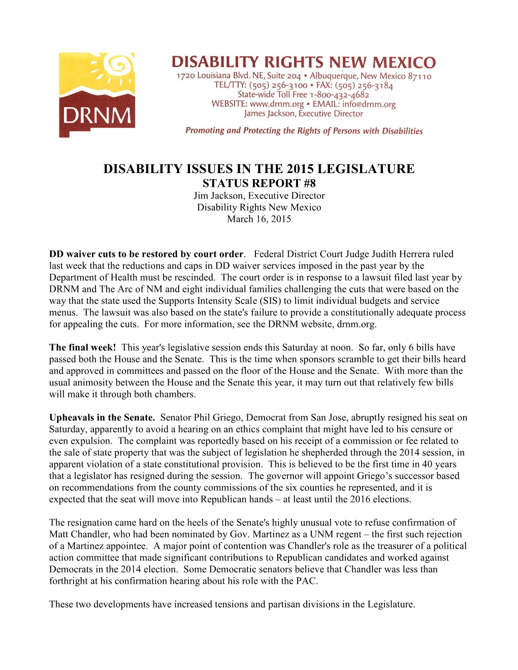 2015 DRNM Legislative Report 8