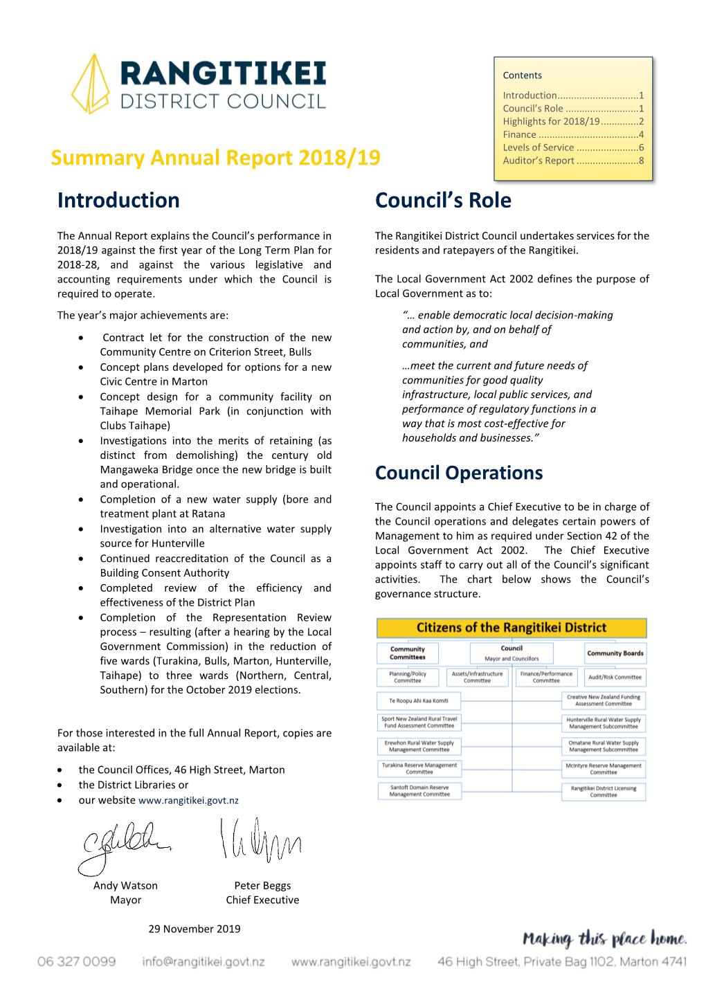 Summary Annual Report 2018-2019
