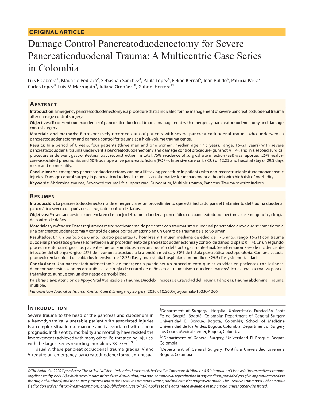 A Multicentric Case Series in Colombia