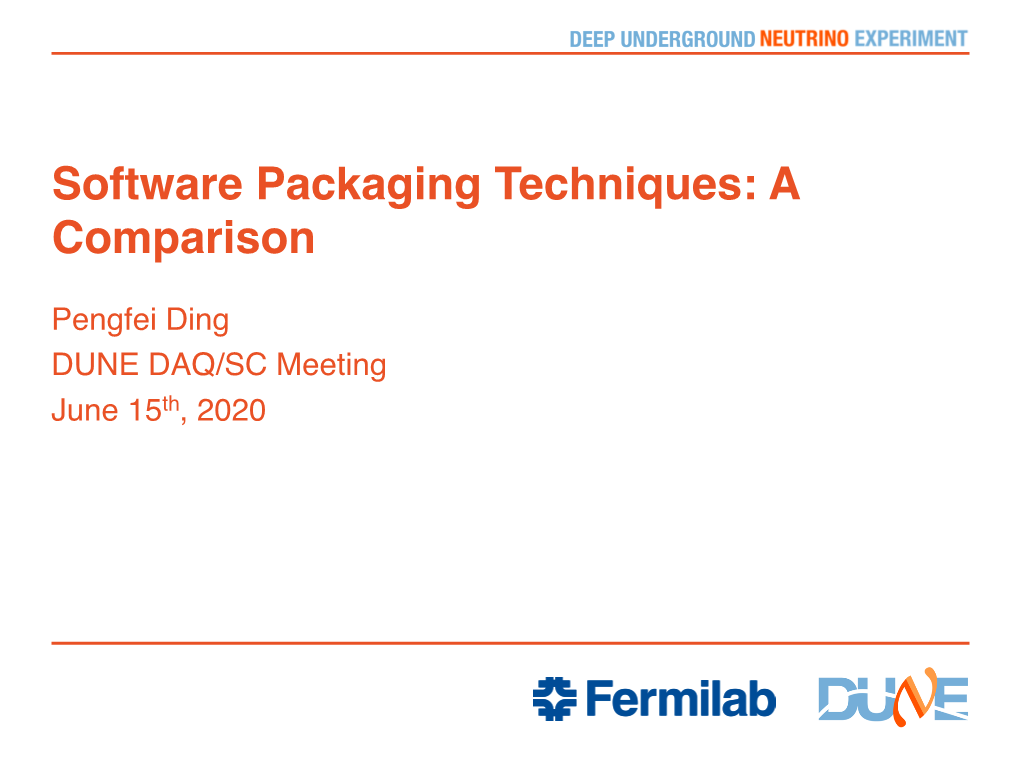 Software Packaging Techniques: a Comparison