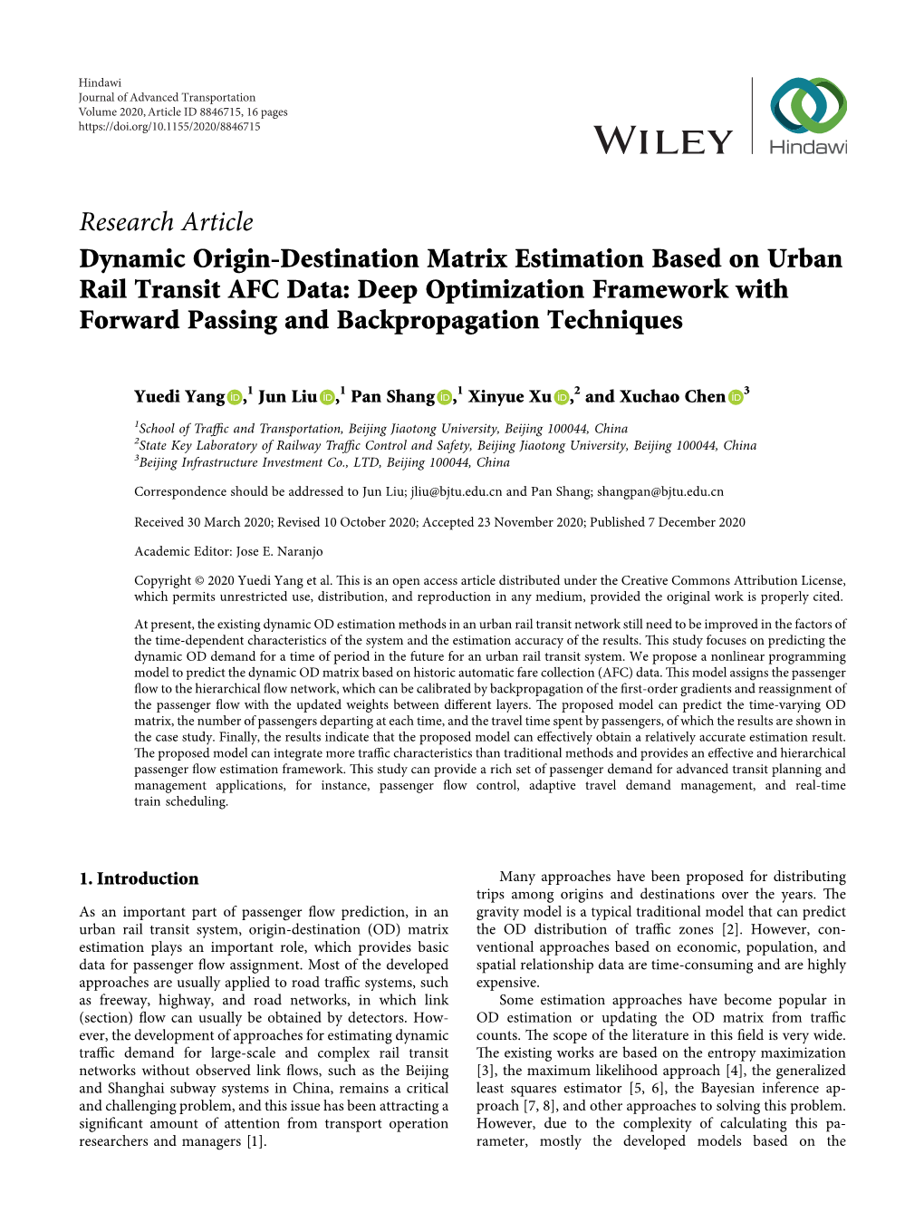 Dynamic Origin-Destination Matrix Estimation Based on Urban Rail Transit AFC Data: Deep Optimization Framework with Forward Passing and Backpropagation Techniques