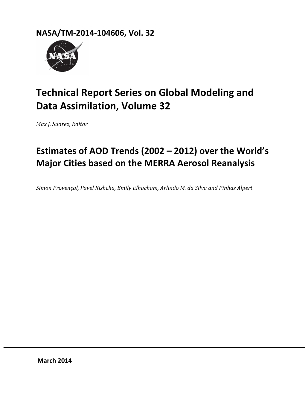 Technical Report Series on Global Modeling and Data Assimilation, Volume 32