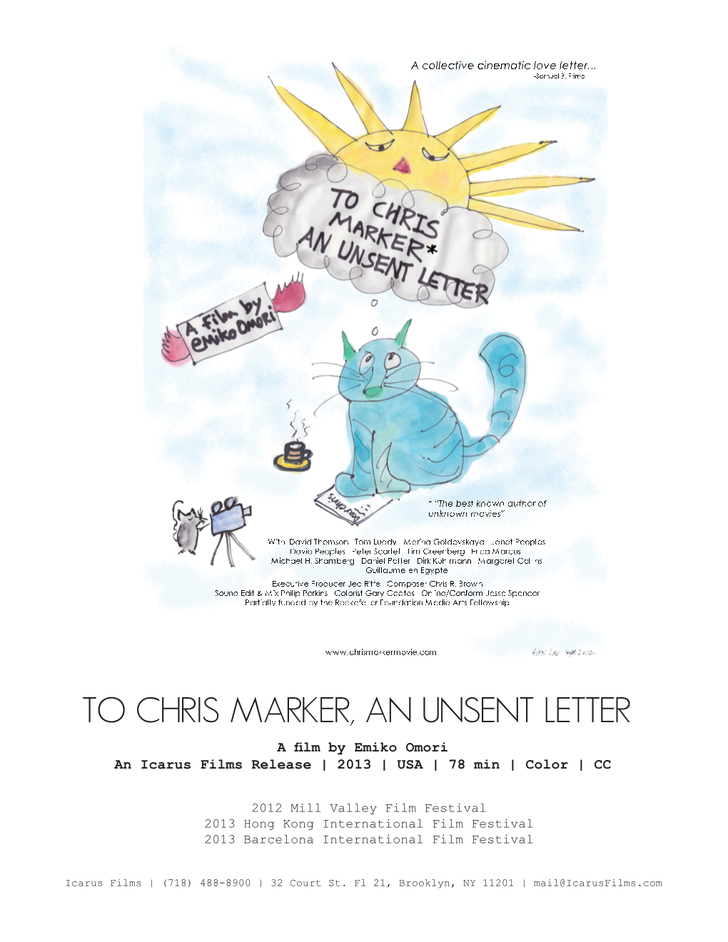 To Chris Marker, an Unsent Letter