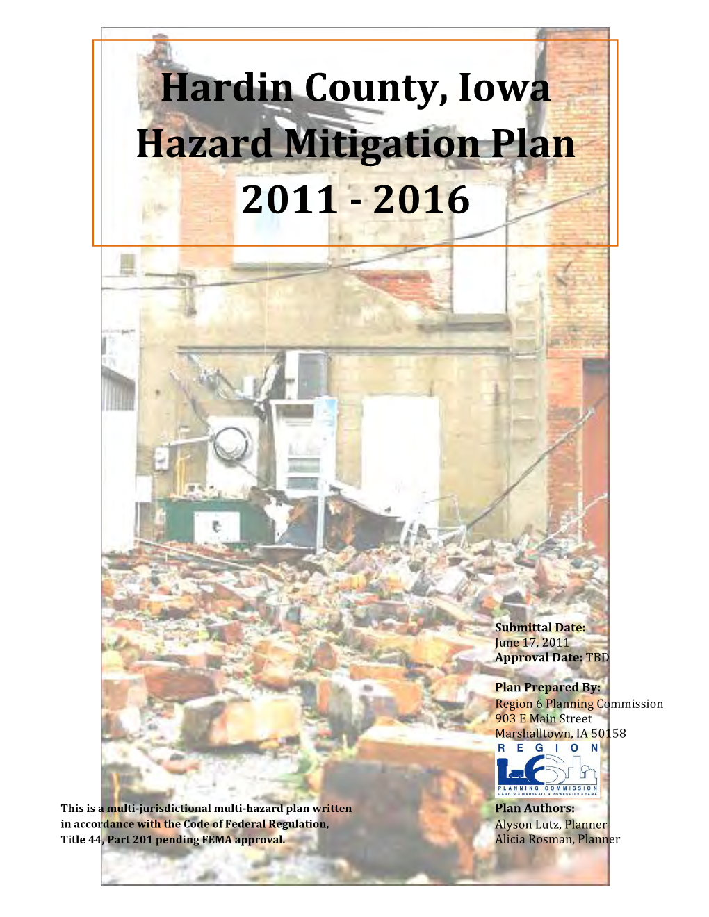 Tama County Multi-Jurisdictional Multi-Hazard Mitigation Plan