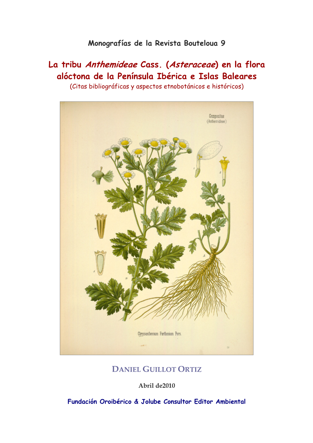 La Tribu Anthemideae Cass. (Asteraceae) En La Flora Alóctona De La Península Ibérica E Islas Baleares (Citas Bibliográficas Y Aspectos Etnobotánicos E Históricos)