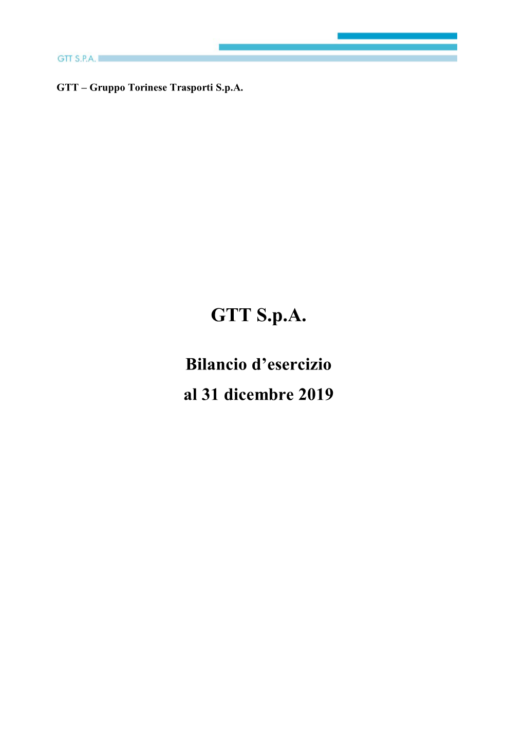 GTT Bilancio Esercizio 31 12 2019