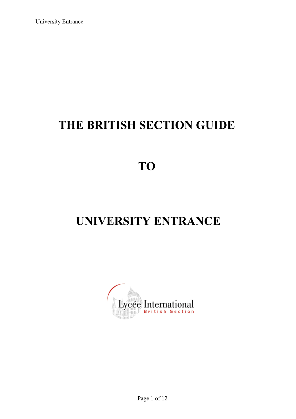 The British Section Guide