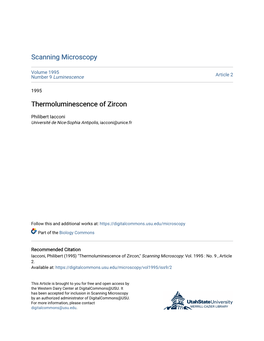 Thermoluminescence of Zircon