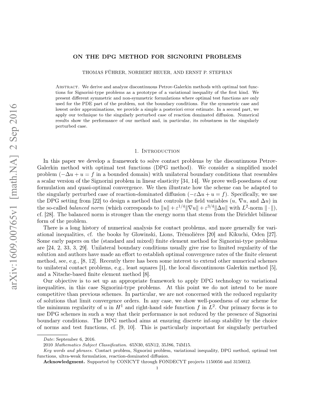 DPG for Signorini Problem