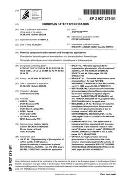 Phenolic Compounds with Cosmetic and Therapeutic Applications