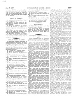 CONGRESSIONAL RECORD—HOUSE May 4, 1999