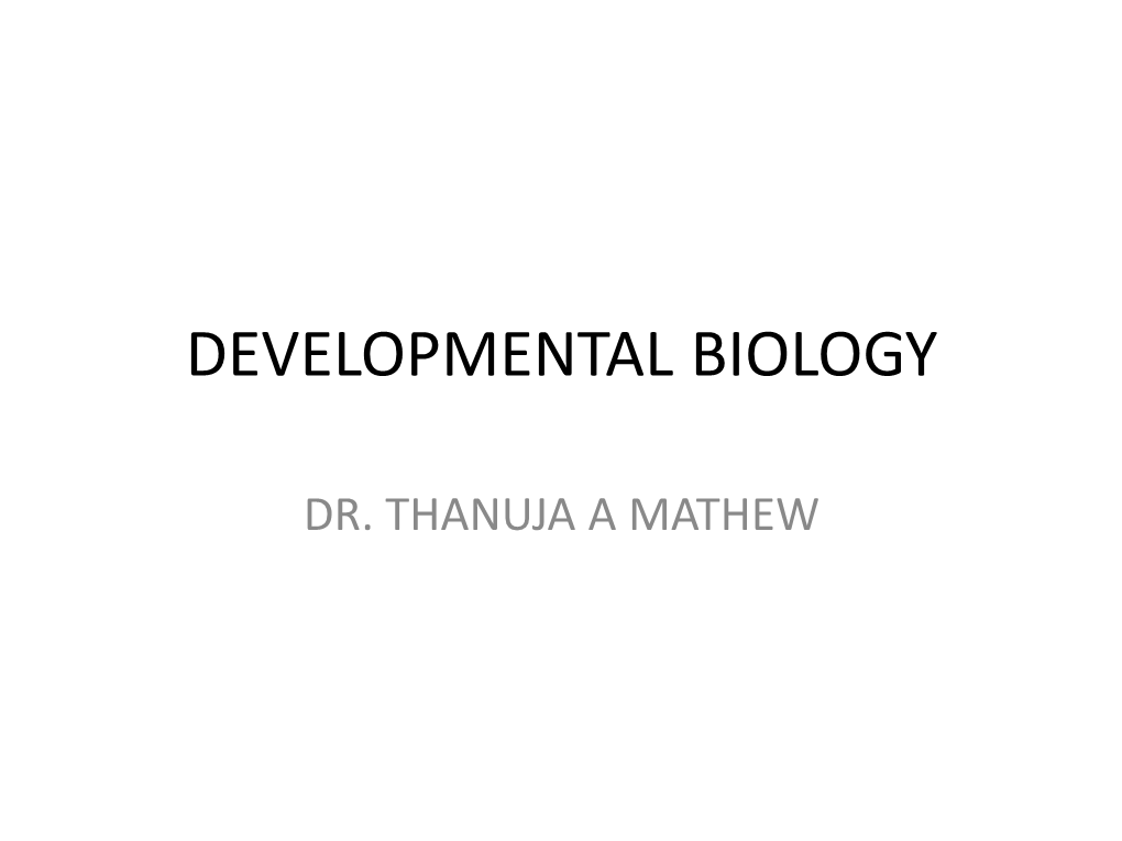 Developmental Biology