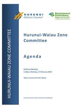 Hurunui-Waiau Zone Committee Agenda