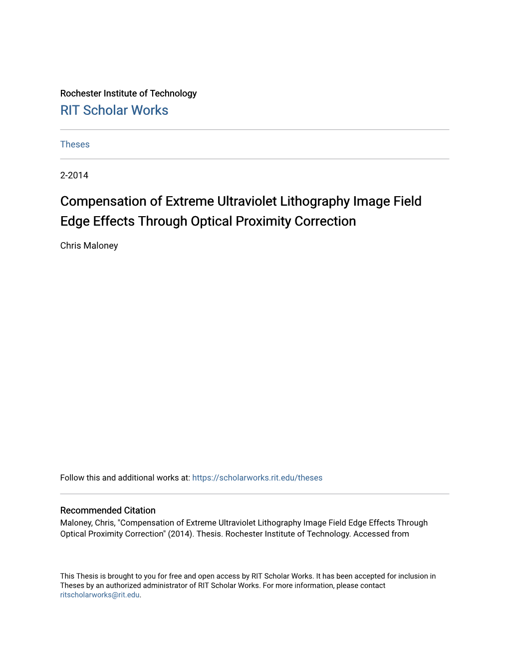 Compensation of Extreme Ultraviolet Lithography Image Field Edge Effects Through Optical Proximity Correction