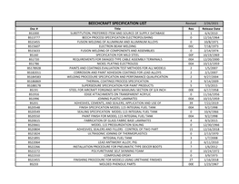 Beechcraft Specification List