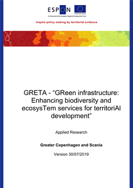 GRETA - “Green Infrastructure: Enhancing Biodiversity and Ecosystem Services for Territorial Development”