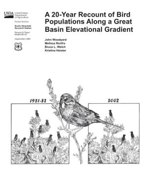 A 20-Year Recount of Bird Populations Along a Great Basin Elevational Gradient