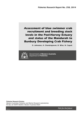 (2014) Assessment of Blue Swimmer Crab Recruitment