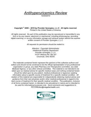 Antihyperuricemics Review 10/25/2010