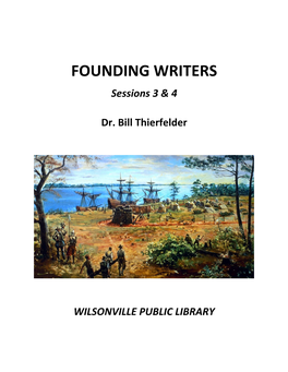 FOUNDING WRITERS Sessions 3 & 4