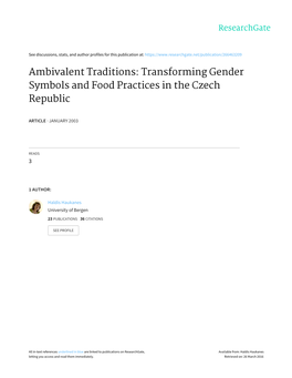 Ambivalent Traditions: Transforming Gender Symbols and Food Practices in the Czech Republic