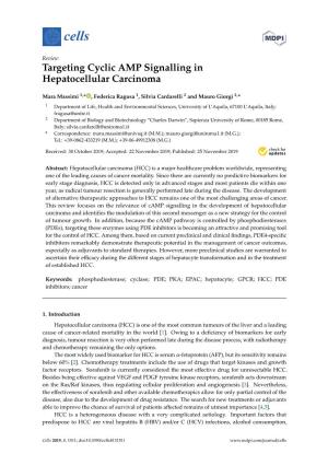 Targeting Cyclic AMP Signalling in Hepatocellular Carcinoma