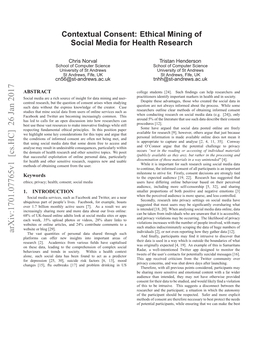 Contextual Consent: Ethical Mining of Social Media for Health Research
