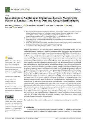 Spatiotemporal Continuous Impervious Surface Mapping by Fusion of Landsat Time Series Data and Google Earth Imagery