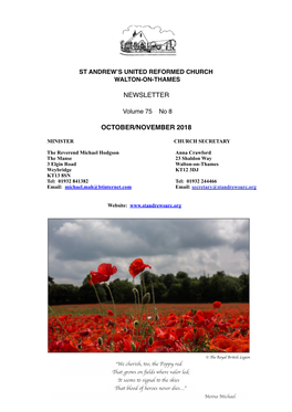 October November 2018 Newsletter for Website