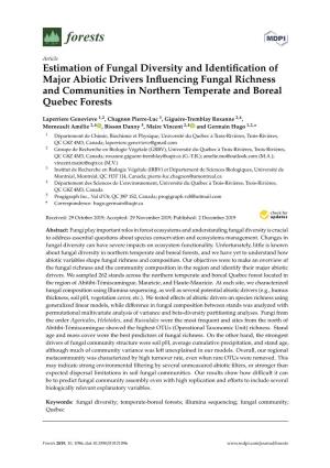 Estimation of Fungal Diversity and Identification of Major Abiotic