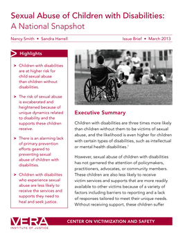Sexual Abuse of Children with Disabilities: a National Snapshot