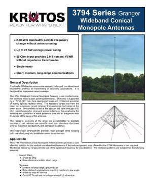 3794 Series Granger Wideband Conical Monopole Antennas