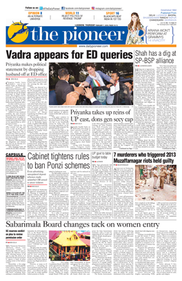 Vadra Appears for ED Queries