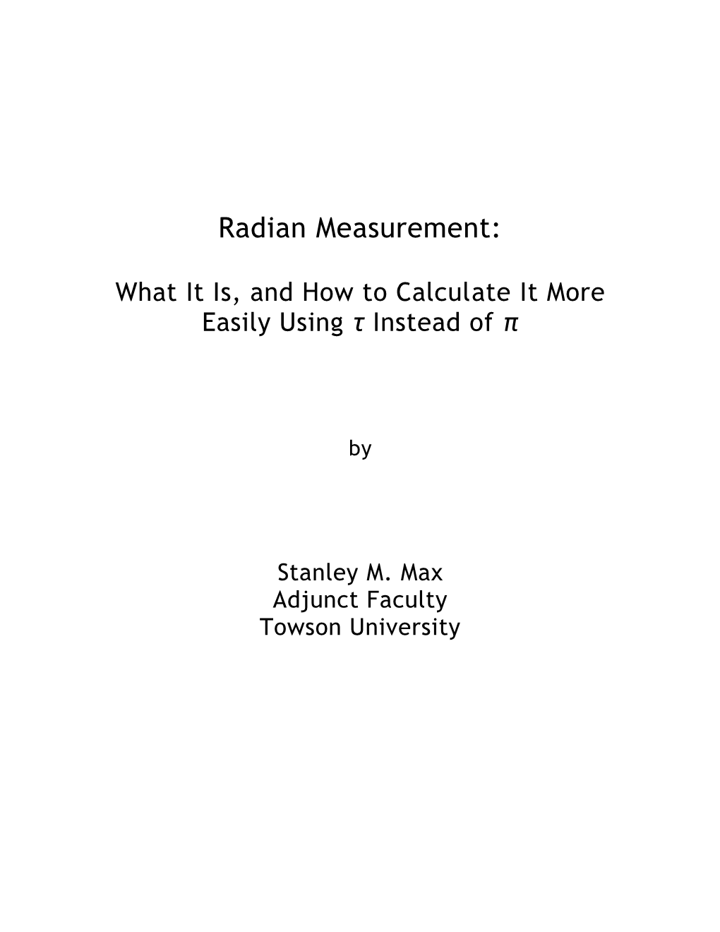 Radian Measurement