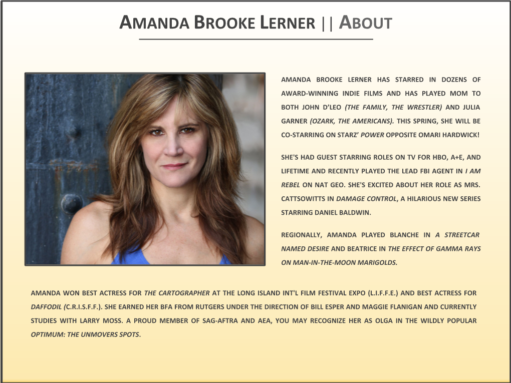 Amanda Brooke Lerner || About