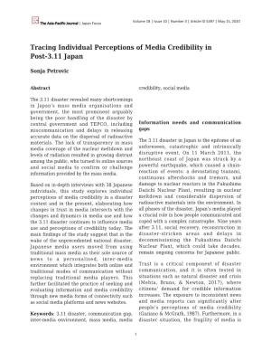 Tracing Individual Perceptions of Media Credibility in Post-3.11 Japan