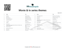 Movie & Tv Series Themes