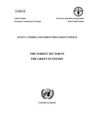 The Forest Sector in the Green Economy Unece