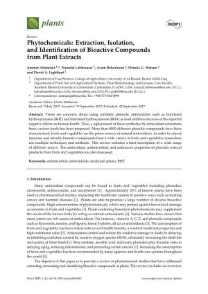 Extraction, Isolation, and Identification of Bioactive Compounds from Plant