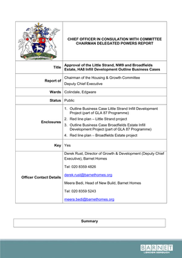 DPR Approval of the Little Strand, NW9 and Broadfields Estate, HA8