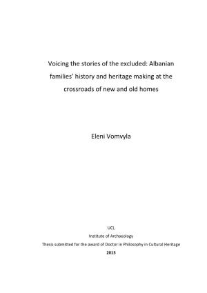 Albanian Families' History and Heritage Making at the Crossroads of New