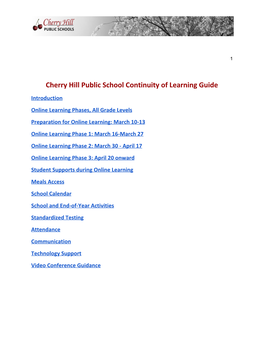 CHPS Continuity of Learning Guide