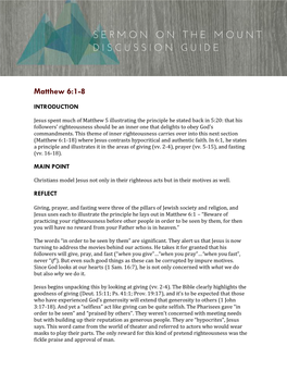 Matthew 6:1-8