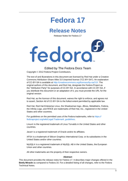 Release Notes for Fedora 17