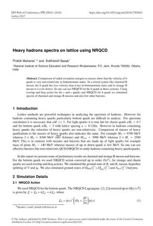 Heavy Hadrons Spectra on Lattice Using NRQCD